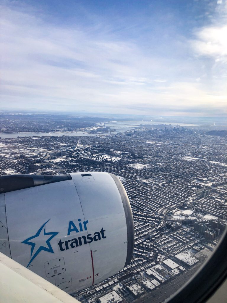 Air Transat - vue en arrivant à Montréal